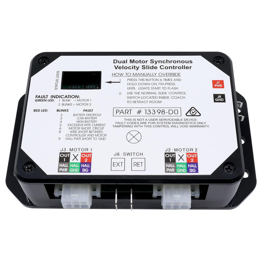 HiSport Upgraded 13398-DO Dual Synchronous Velocity Slide Controller Replacement for Controller V-Sync ual Drive Motor II Compatible with Lippert in-Wall Slide-Out on RV