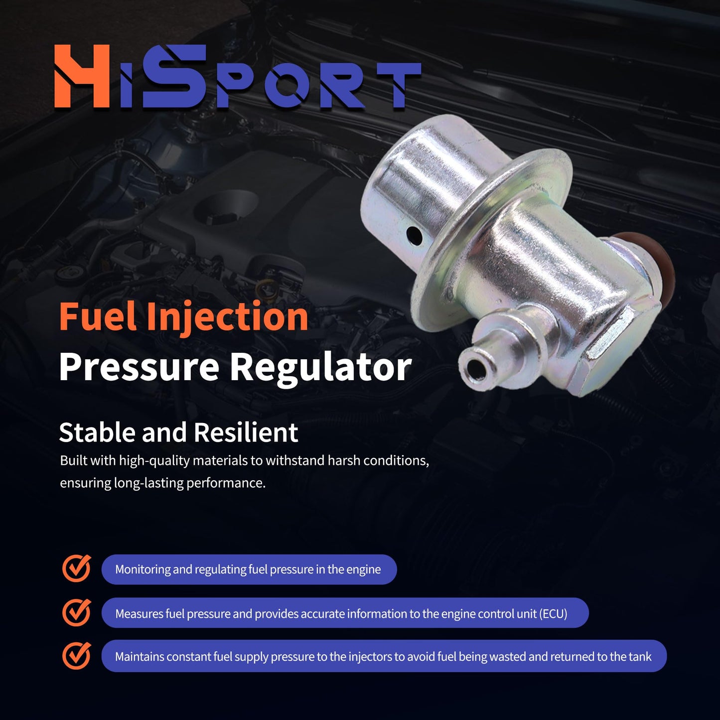 HiSport Fuel Injection Pressure Regulator PR4037 Replacement for Lexus SC300 SC400 1998 1999 2000 for Toyota Supra 1998