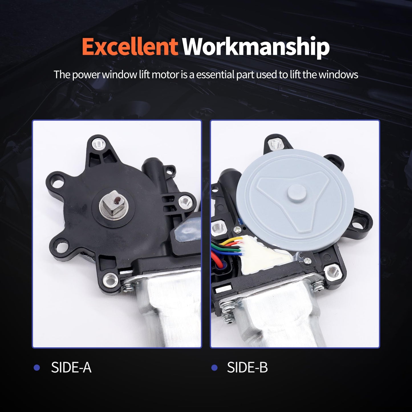 HiSport Front Left Driver Side Power Window Lift Motor - Compatible with Infiniti G35 2003-2007 Nissan 350Z 2003-2009 Replaces 80731CD000 80731CD001 80731CD00A