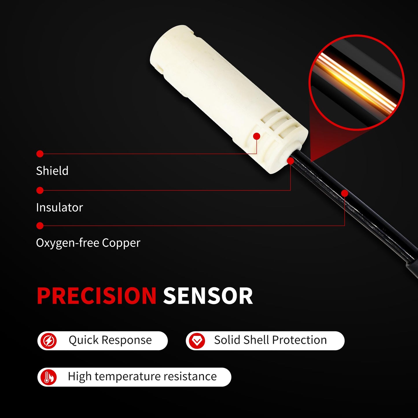 HiSport Front and Rear Brake Pad Wear Sensor - Compatible with Mini Cooper 2007-2010 - Replace 34356789329 34356789330