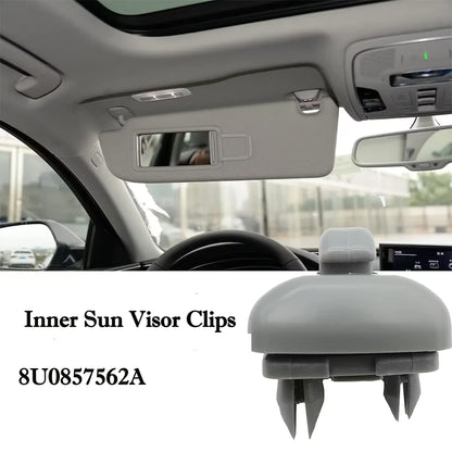 HiSport Inner Sun Visor Clips, Hook Retainer Bracket Mount Compatible with Audi A1 A3 A4 A5 Q3 Q5 S3 S4 S5 TT, 8U0857562A, 2PCS