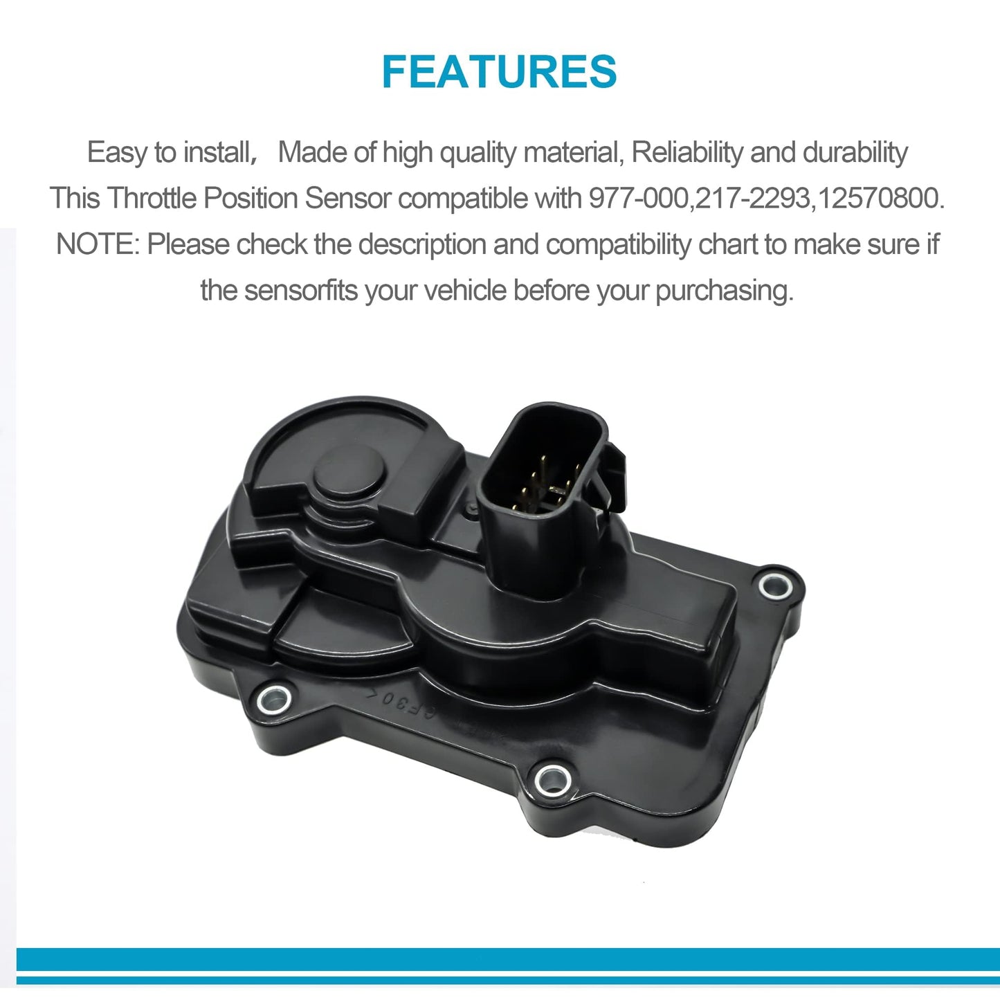 HiSport 977-000 Throttle Body Sensor & Connector Compatible with Cadillac Escalade Chevy Buick Express GMC Throttle Sensor & Wiring Harness Pigtail Kit Replace 12570800 217-2293 217-2293