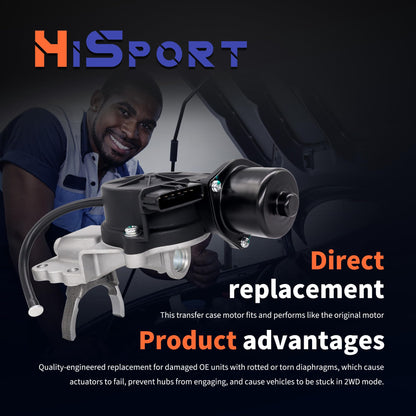 HiSport 4WD Front Differential Lock Actuator - Compatible with Toyota Sequoia 2008-2022 Tundra 2007-2021 - Replace 600-420 41400-34020