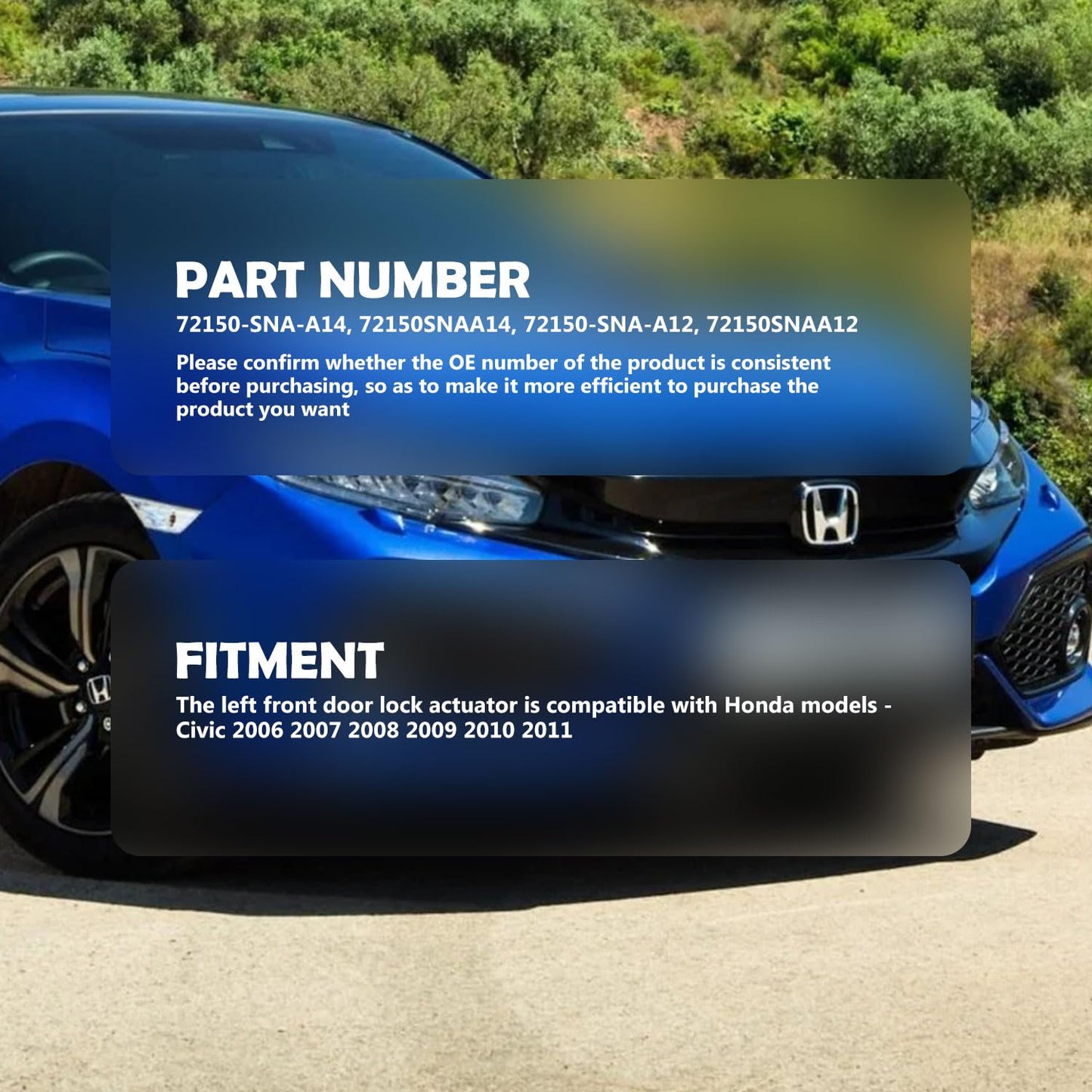 HiSport Left Front Door Lock Actuator - Compatible with Honda Civic 2006-2011 Replaces 72150-SNA-A14 72150-SNA-A12