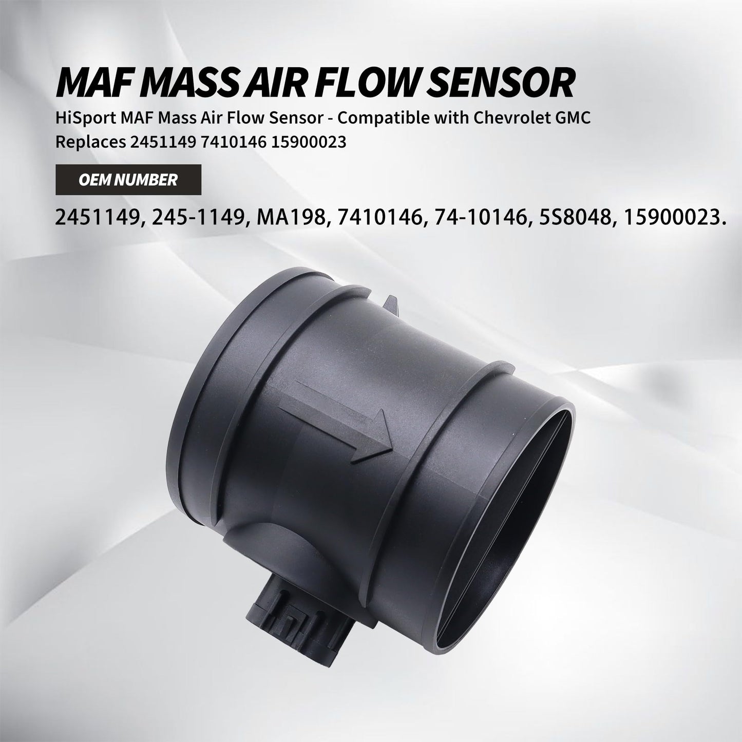 HiSport MAF Mass Air Flow Sensor - Compatible with Chevrolet GMC Replaces 2451149 7410146 15900023