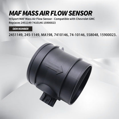 HiSport MAF Mass Air Flow Sensor - Compatible with Chevrolet GMC Replaces 2451149 7410146 15900023