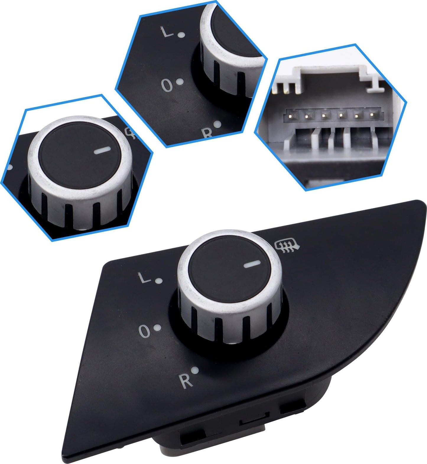 HiSport 561959565C Side Mirror Switch Knob Front Left - Compatible with VW Passat 2012 2013 2014 2015