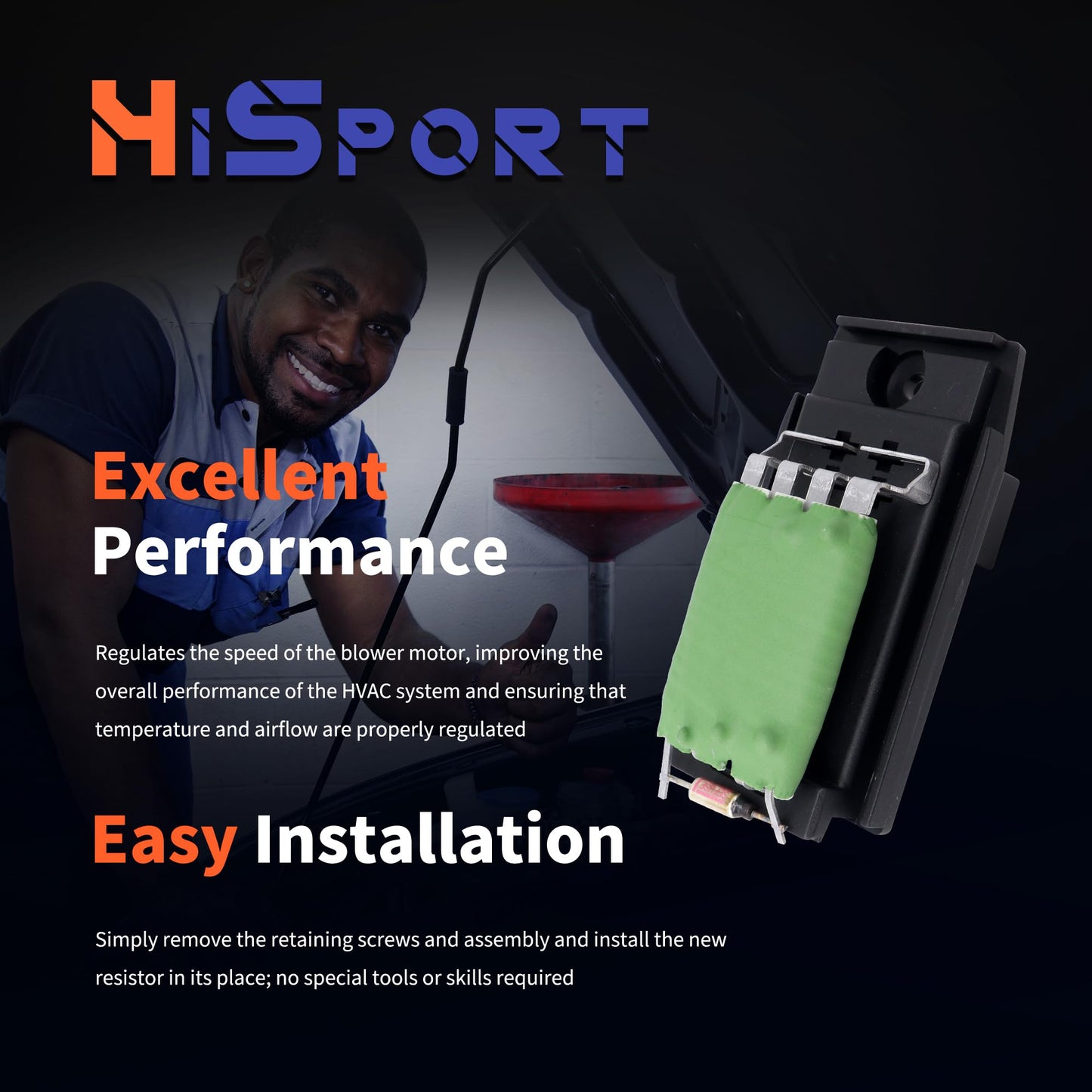 HiSport Blower Motor Resistor Control Module 3M5Z18591BA - Compatible with Ford Contour 1997-2000 Focus 2000-2007 Transit Connect 2010-2013 Mercury Cougar 1999-2002 Mystique 1997-2000