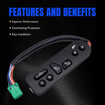 HiSport Driver Side Seat Heater Switch Control with Pedal - Compatible with Cadillac Escalade ESV EXT Chevy Avalanche 1500 2500 Suburban 1500 2500 Tahoe GMC Yukon XL 1500 2500 Replace 15116862