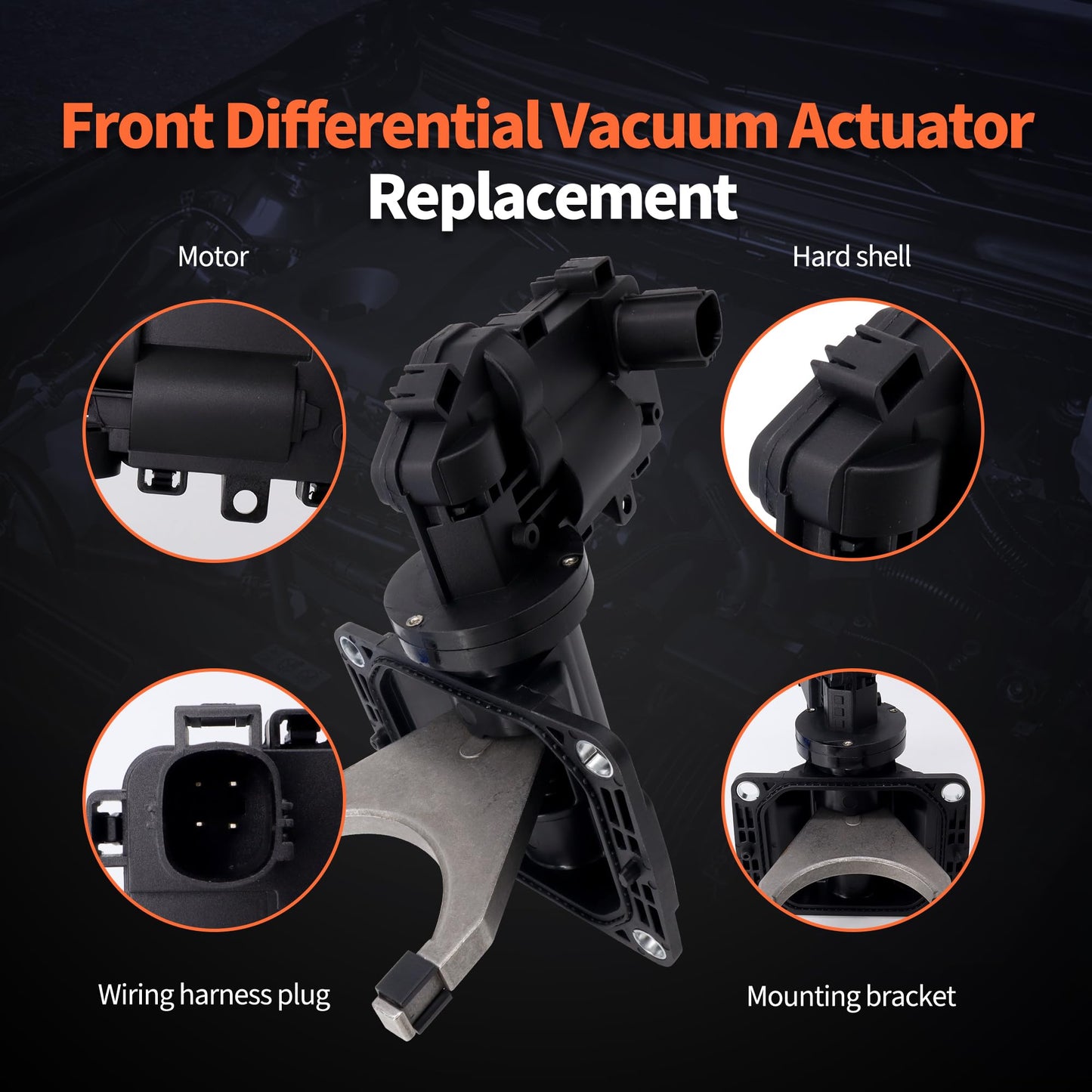 HiSport 4x4 4WD Front Axle Actuator Fork Disconnect Compatible with Dodge Ram 2500 & Ram3500 2013-2018 Replace 68216944AA, 68216944AB