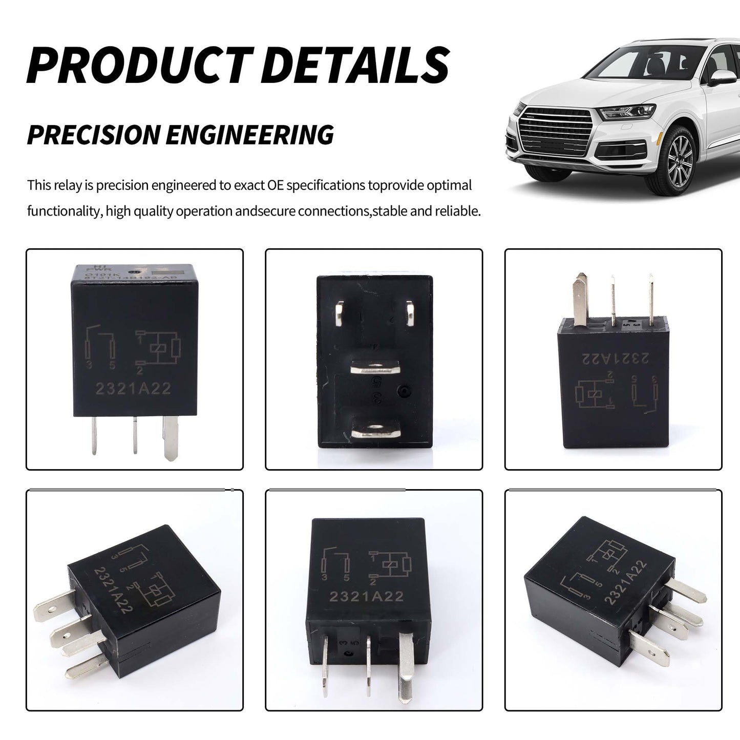 HiSport Relay 8T2T-14B192-AB 12VDC 4 Pins Plug-in Automotive Relay Compatible with Ford, 2PCS