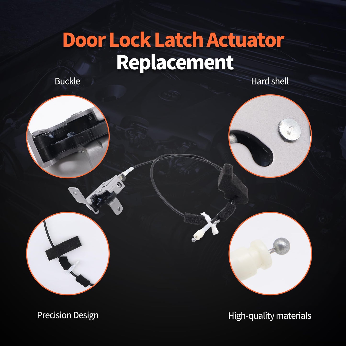 HiSport Side Door Latch with Cable AC2Z-15264A26-B Compatible with Ford E150 E250 E350 Econoline Van 1992-2014 Replaces AC2Z15264A26B