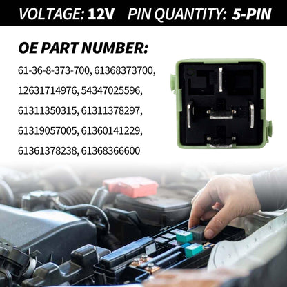 HiSport Relay V23134-K59-X312 12VDC 5Pins Plug-in Automotive Relay Compatible with BMW 318I 320I 323I 325I 328I 330I 525I 530I M3 M5 M6 Z3 Z4 Z8 Cooper, Replacement for 61368373700