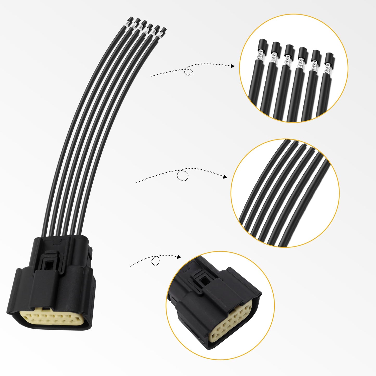 HiSport 68364272AA 2PCS Halogen Headlight Connector Harness Pigtail Compatible with Dodge Charger 2015-2018