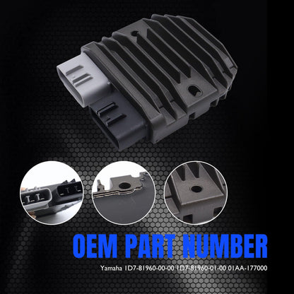 Hisport Voltage Regulator Rectifier - Compatible with Yamaha Grizzly 550 2009-2014/ Rhino 700 2008-2013/ Viking 700 2014-2023/ Kodiak 700 2016-2023/ Wolverine 700 2016-2018 Replaces 1D7-81960-01-00