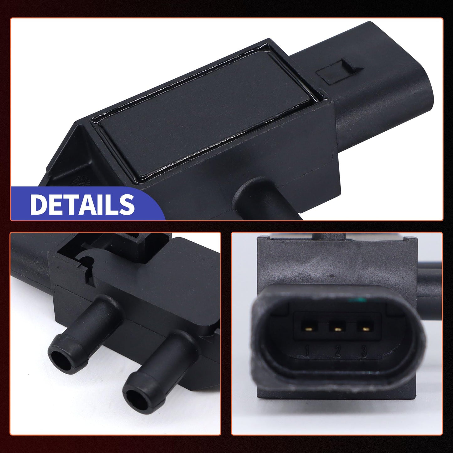 HiSport Difference Intake Air Pressure Sensor - Compatible with Audi A3 A5 A6 A6 Quattro Q3 TT Compatible with Volkswagen Beetle Golf Jetta Passat - Replace 03L906051B