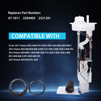HiSport 47-1011 Fuel Pump Assembly Compatible with Polaris RZR 4 800 EPS, RZR 570 2011 2012 2013 2014