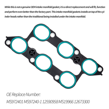 HiSport 12673300 Engines Lower Intake Manifold Gasket Kit - Compatible with Enclave XTS Traverse Acadia 09-16 Lacrosse Camaro 10-11 SRX STS CTS 08-11 3.6L V6 - Replace MS19966