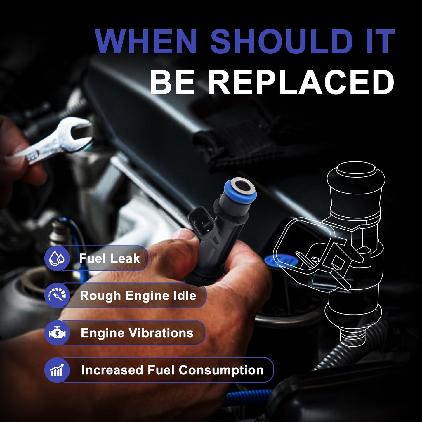 HiSport Fuel Injectors 6PCS Compatible with Buick Chevrolet GMC Hummer Isuzu i-290 i-350 i-370 Ascender H3 Rainier Colorado LUV Trailblazer EXT Canyon Envoy XL XUV Replace FJ319 12569573