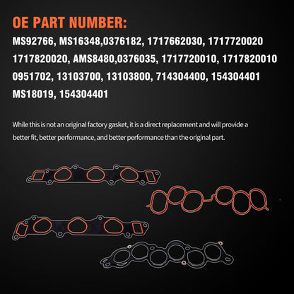 HiSport Intake Manifold Gasket Set MS92766 Engine Gasket 3.0L V6 Compatible with Lexus ES300 1994-2003,GS300 2006,RX300 1999-2003,Replacement for Toyota Camry 1994-2006 2955cc