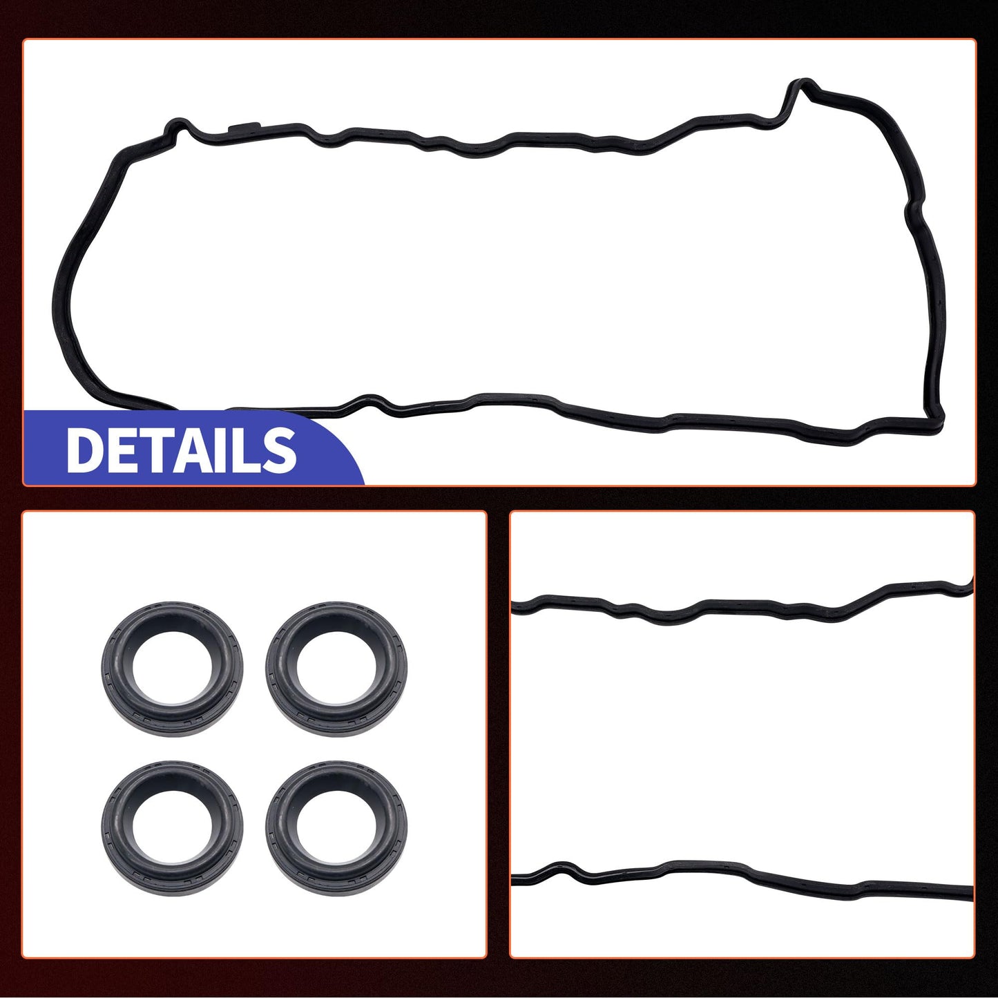 HiSport Valve Cover Gasket Set - Compatible with Nissan 2007-2012 Altima 2.5L 2008-2012 Rogue 2.5L 2007-2012 Sentra 2.5L - Replace VS50777R