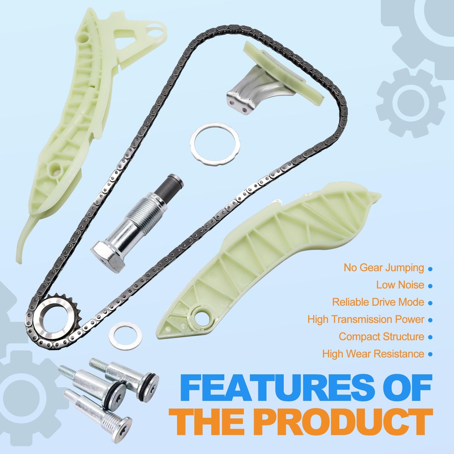 HiSport 11311439853 Engine Timing Chain Kit with Sprocket - Compatible with Mini Cooper 2007-2015 Cooper Paceman 2013-2016 Cooper Countryman 2011-2016 1.6L l4 - Replace 11317598956