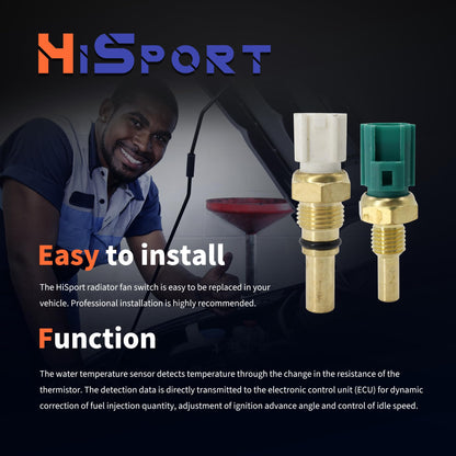 HiSport Engine Radiator Coolant Fan Switch Temperature Sensor Kit - Compatible with Toyota Camry MR2 Lexus LS400 GS300 GS400 Replace 8942235010 8942833010