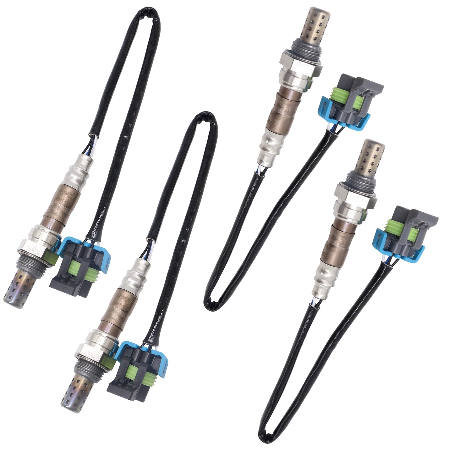HiSport 250-241128 250-24491 O2 Oxygen Sensor Upstream and Downstream 4PCS - Compatible with Chevy Express 1500 2500 3500 Compatible with GMC Savana 1500 2500 3500 4.3L 4.8L 5.3L 6.0L 2008-2016
