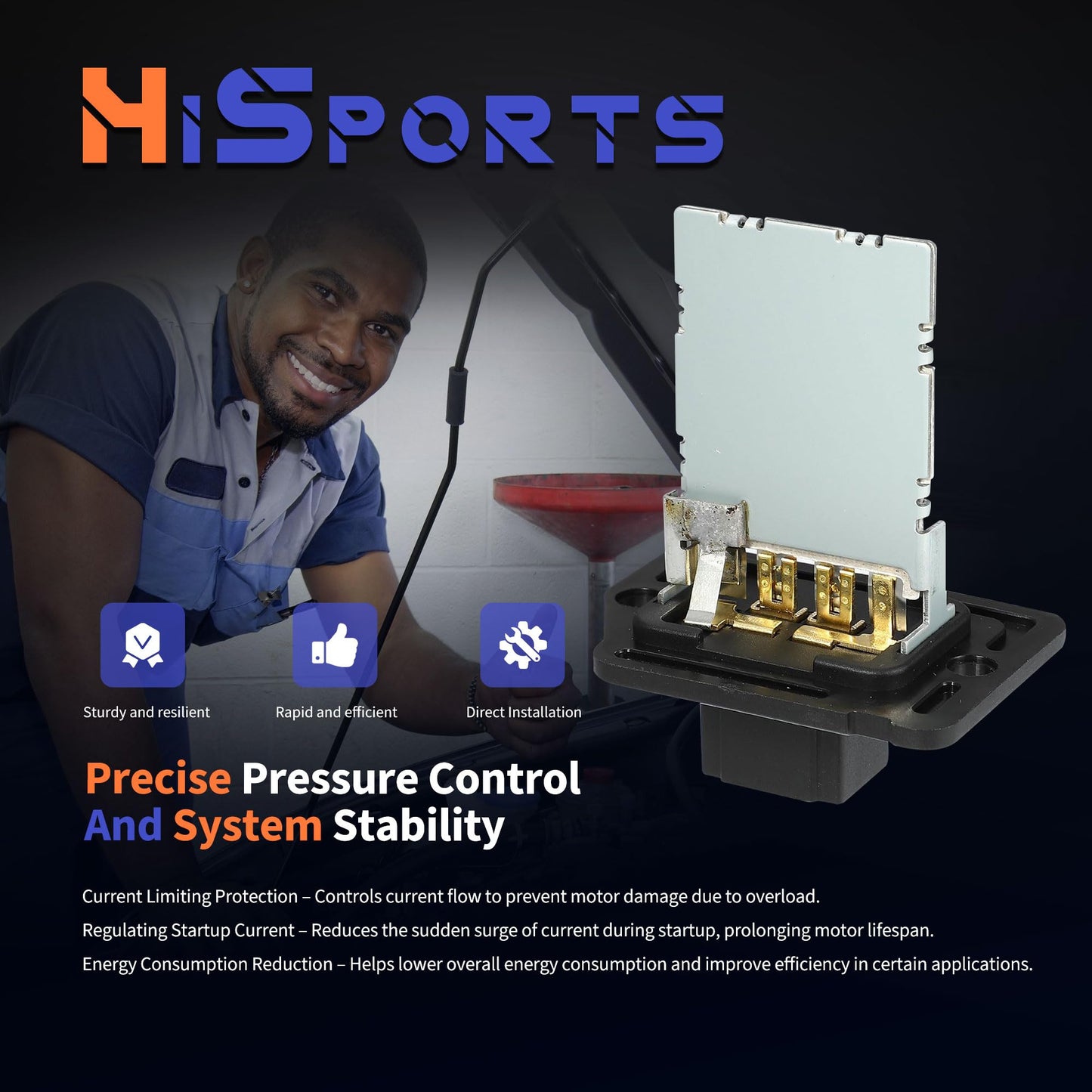 HiSport 971283K000 HVAC Blower Motor Resistor Compatible with Hyundai Elantra 2006-2013,Santa Fe 2012-2018,Sonata 2004-2014;Kia Forte 2014-2016,Forte5 2014-2016,Magentis,Optima,Rondo,Sedona,Sorento