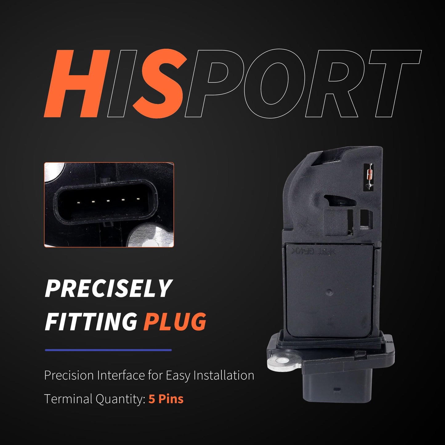 HiSport Mass Air Flow Sensor MAF 5-Pins 06J906461D Compatible with Audi A4 2009-2016, A5 2010-2014, A6 2012-2015, Q5 2011-2017, A3, Q3, allroad, Quattro Models