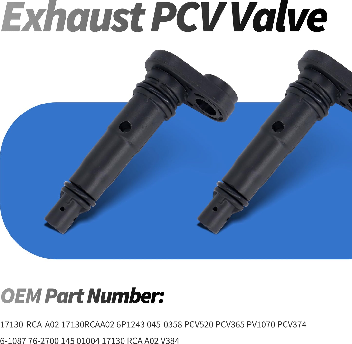 HiSport 17130-RCA-A02 PCV Valve - Compatible with Acura RDX TLX MDX RLX TL TSX RL MDX Honda Ridgeline Odyssey Pilot Crosstour Ridgeline Accord Accord Crosstour 2003-2018 - Replace 17130RCAA01