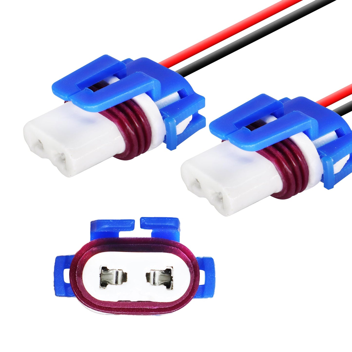 HiSport 2PCS 9005 9006 9012 9145 H10 Female High Temperature Ceramic Socket Adapters Wiring Harness for Headlights Fog Lamps Compatible with Toyota GM Ford Chevy Hyundai Chrysler Kia Honda