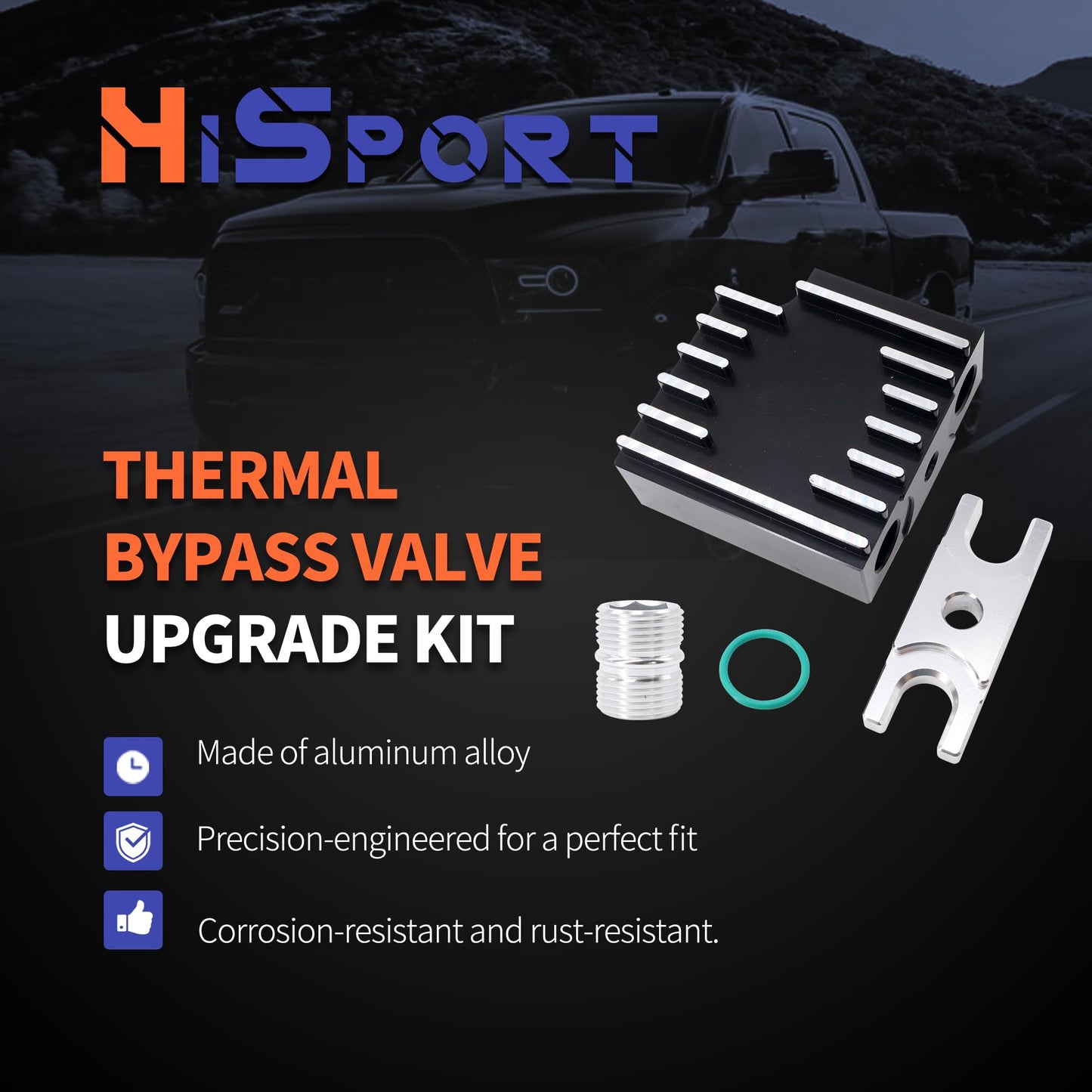 HiSport 310-005-2464 Thermal Bypass Valve Upgrade Kit - Compatible with Ram 6.7L Cummins Diesel with 68RFE or Aisin S69RC Transmission Replaces ?3100052464