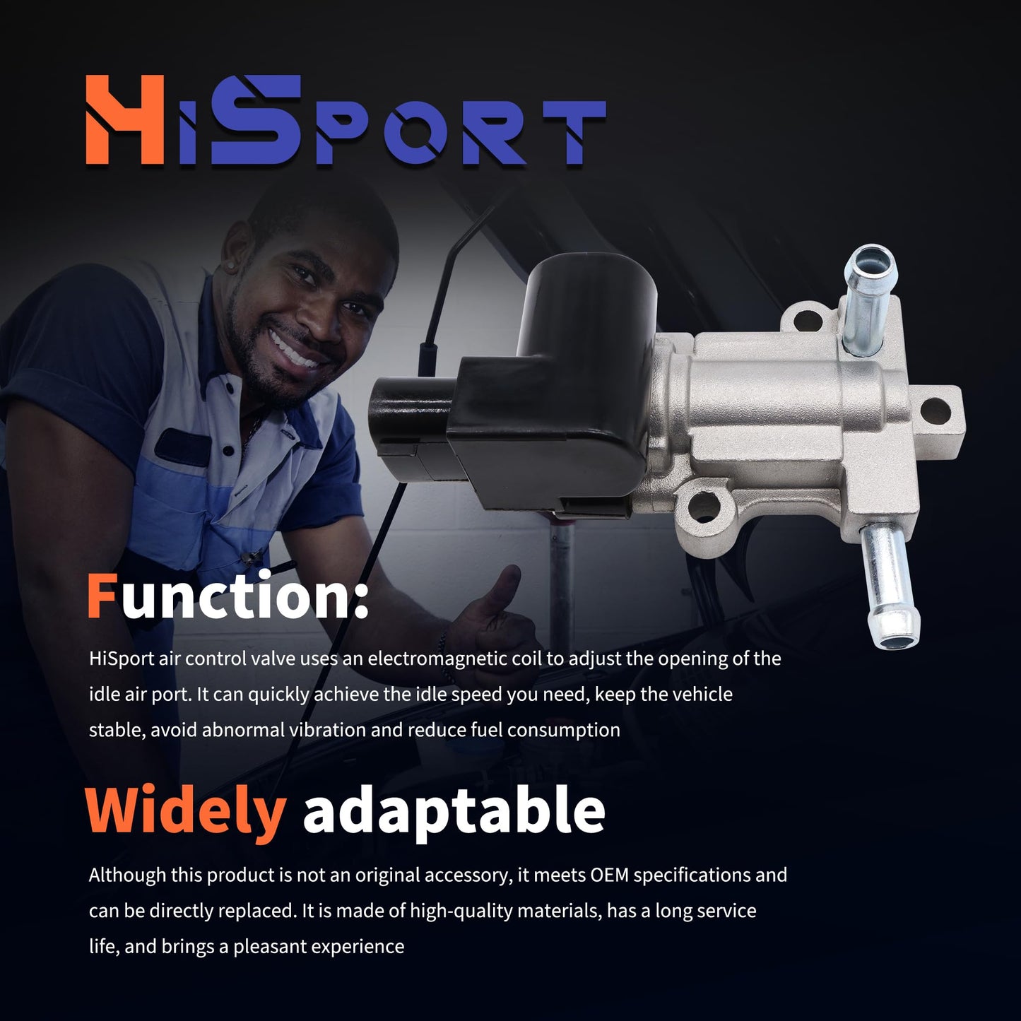 HiSport Idle Air Control Motor Valve 2227075050 Replcement for Toyota 4Runner 2000 2.7L L4,Tacoma 2000-2004 2.7L 2.4L L4