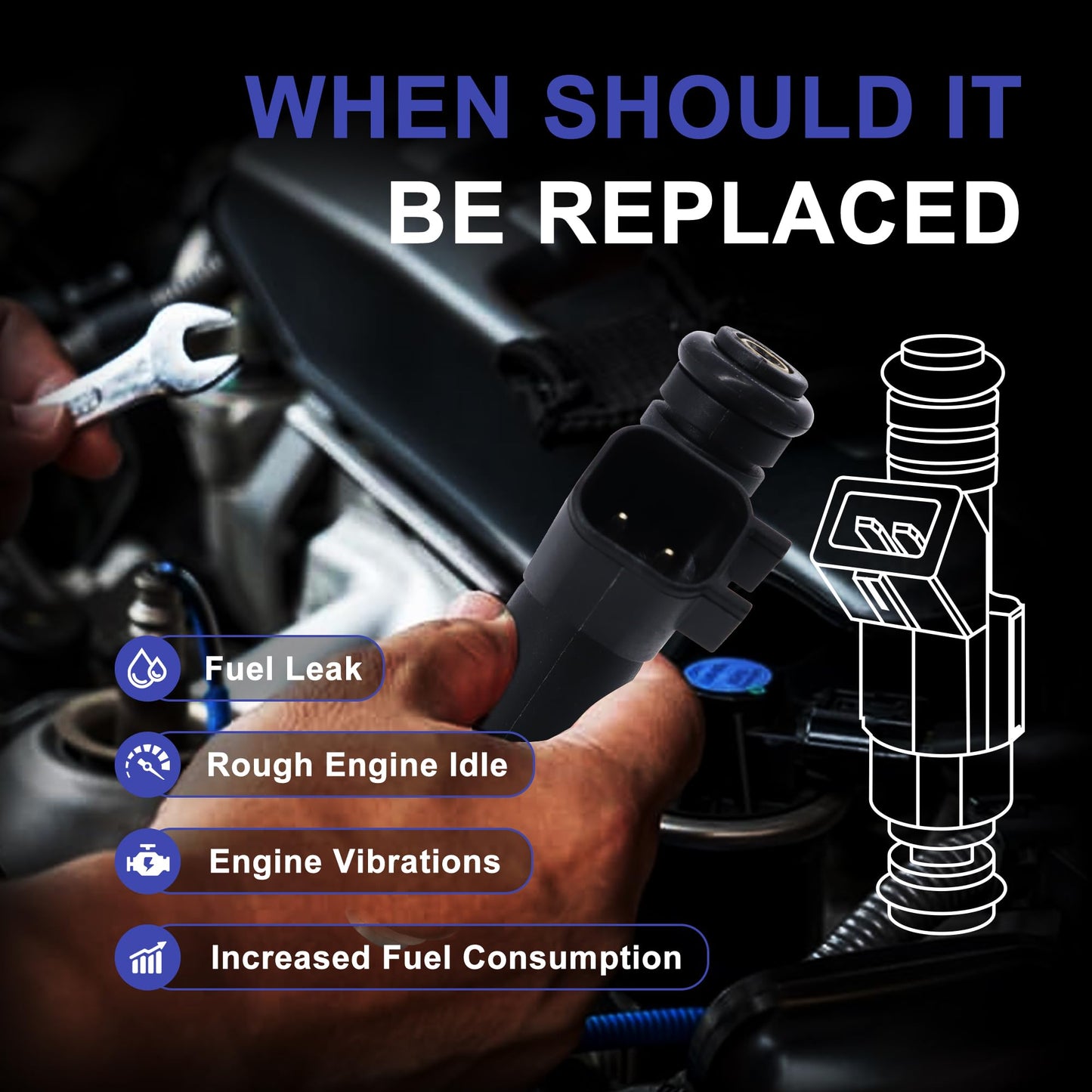 HiSport FJ320 Fuel Injectors Compatible with Ford Taurus 2000-2007,Mercury Sable 2000-2005, 3.0L 6 PCS