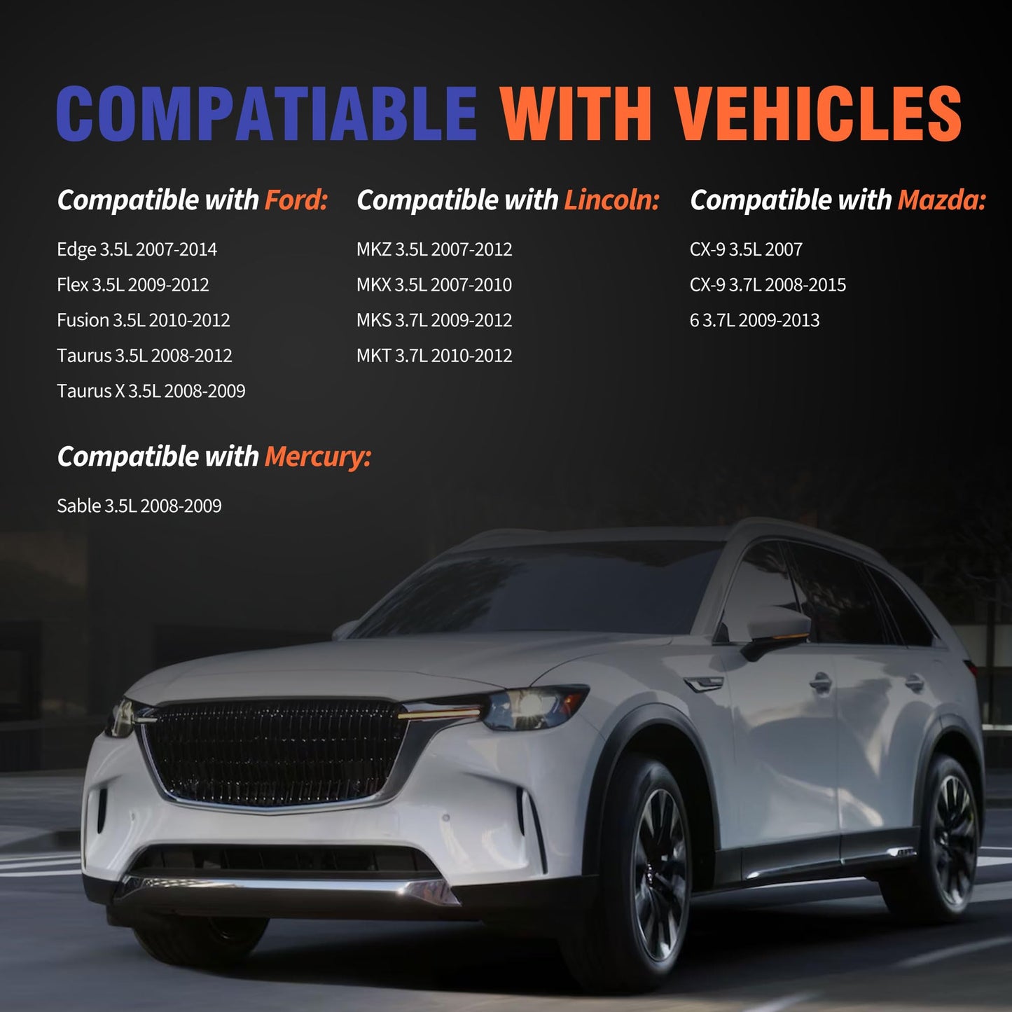 HiSport Engine Valve Cover Gasket Set - Compatible with Ford Edge Flex Fusion Taurus X Lincoln MKZ MKX MKS MKT Mazda CX-9 CX-9 6 Mercury Sable 2007-2015 - Replace VS50767R