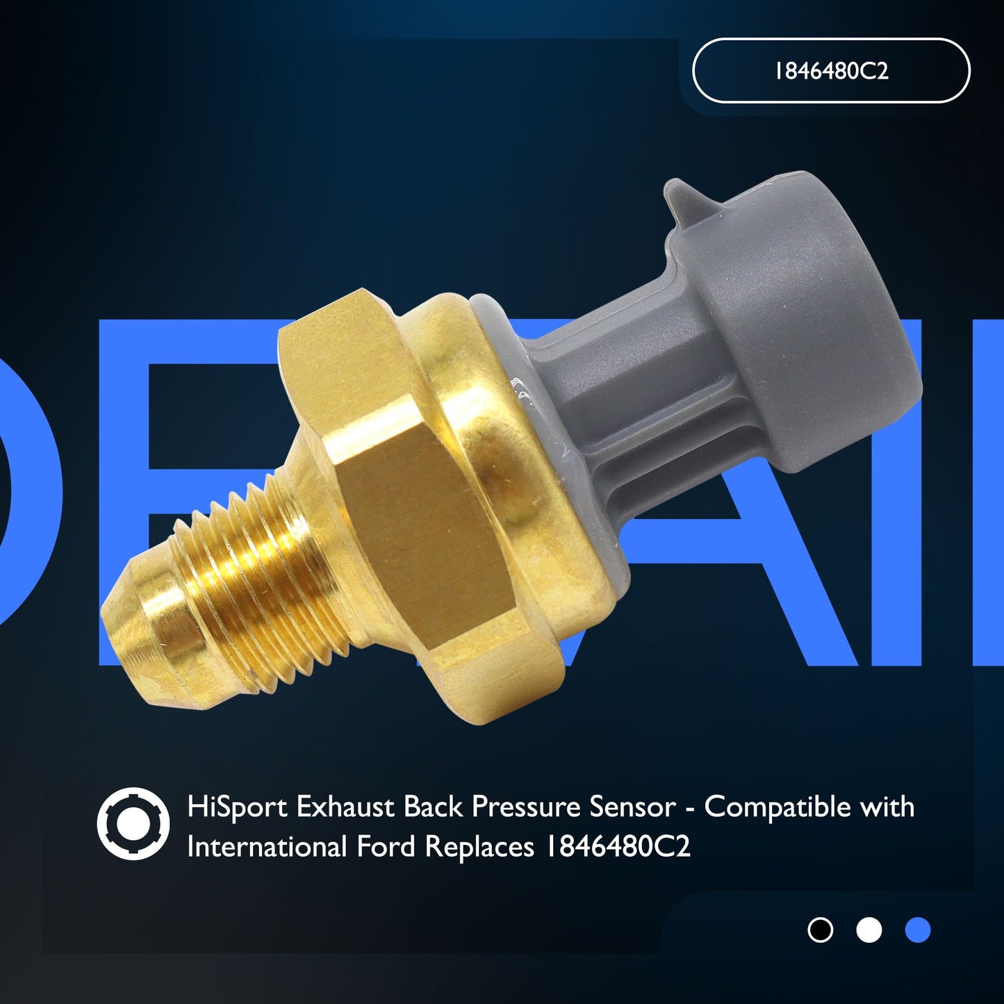 HiSport Exhaust Back Pressure Sensor - Compatible with International CXT Durastar Ford F-250/F-350/F-450/F-550 Super Duty Replaces 1846480C2