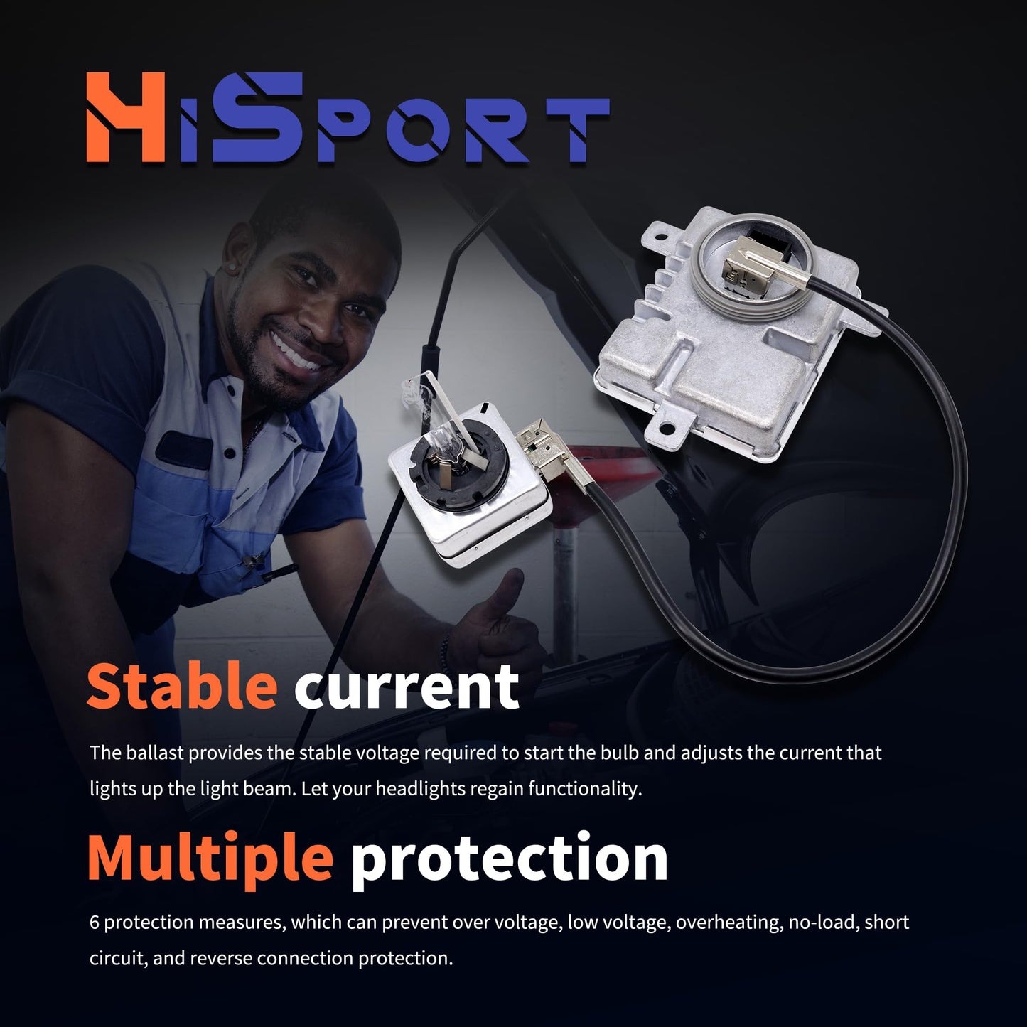 HiSport 68170821AA Xenon HID Ballast Headlight Control Unit with D3S 35W Bulb Kit Compatible with Chrysler 300 2011-2020, Includes Igniter & Headlamp Ballast,W003T21971, BAM92-143700, 8K0941597