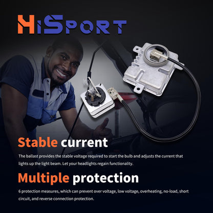 HiSport 68170821AA Xenon HID Ballast Headlight Control Unit with D3S 35W Bulb Kit Compatible with Chrysler 300 2011-2020, Includes Igniter & Headlamp Ballast,W003T21971, BAM92-143700, 8K0941597