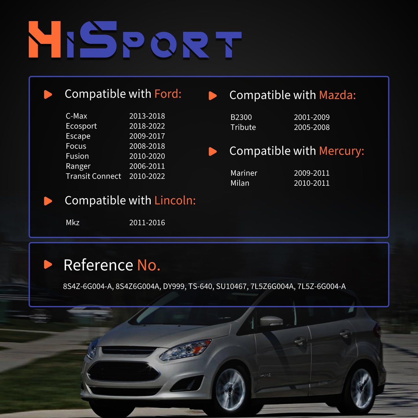 HiSport 8S4Z6G004A Cylinder Head Temperature Sensor Compatible with Ford Lincoln Mazda Mercury, 8S4Z-6G004-A 7L5Z-6G004-A 7L5Z6G004A DY999 TS-640 SU10467