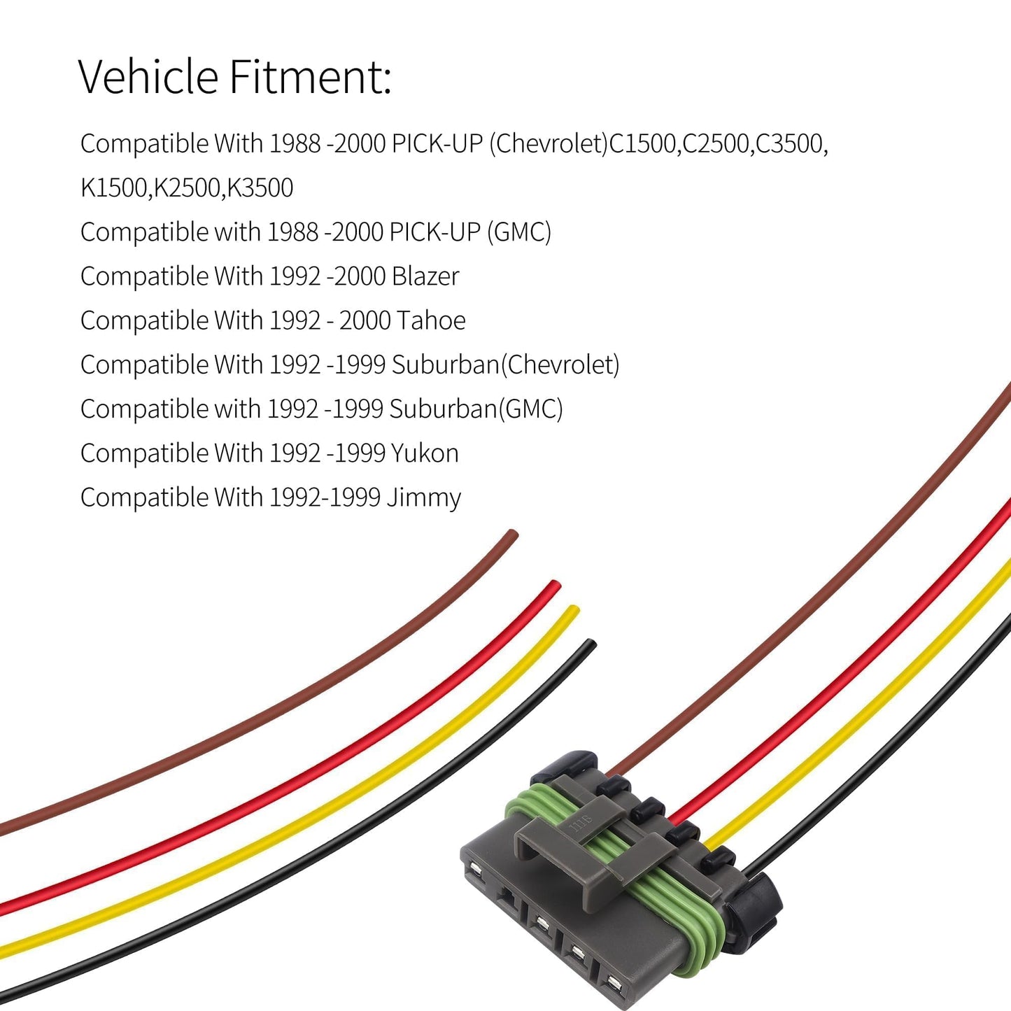 HiSport 15305873 Truck Tail Light Circuit Board Connector Compatible with Cadillac Escalade, Chevrolet Blazer C1500 Pickup Suburban Silverado 1500 Tahoe, GMC Jimmy Sonoma, Oldsmobile Bravada