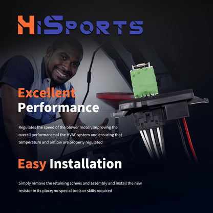 HiSport 89019100 HVAC Blower Motor Resistor Kit with Harness Compatible with Chevy Trailblazer EXT & GMC Envoy XL XUV & Buick Rainier & Isuzu Ascende & Oldsmobile Bravada Replaces 973-008, 973008