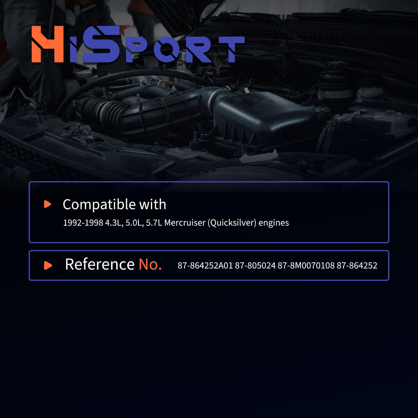 HiSport 87-864252A01 Oil Pressure Sensor Fuel Pump Pressure Shut Sensor - Compatible with 1992-1998 4.3L 5.0L 5.7L Mercruiser Quicksilver Engines - Replace 87-805024 87-8M0070108 87-864252