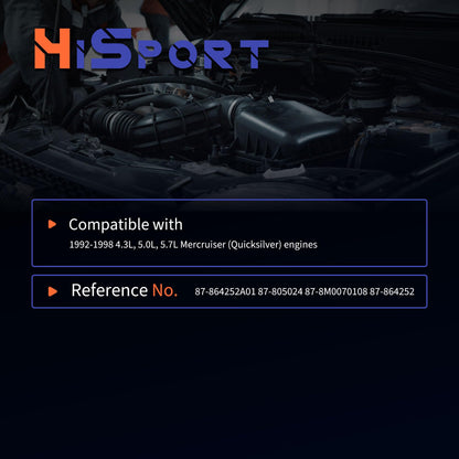 HiSport 87-864252A01 Oil Pressure Sensor Fuel Pump Pressure Shut Sensor - Compatible with 1992-1998 4.3L 5.0L 5.7L Mercruiser Quicksilver Engines - Replace 87-805024 87-8M0070108 87-864252