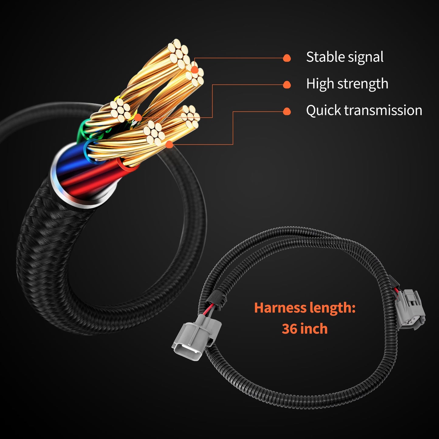 HiSport Harness 36" 4 Wires for Upstream Downstream 02 Oxygen Sensor Compatible with Honda Acura Civic Integra Prelude 2PCS