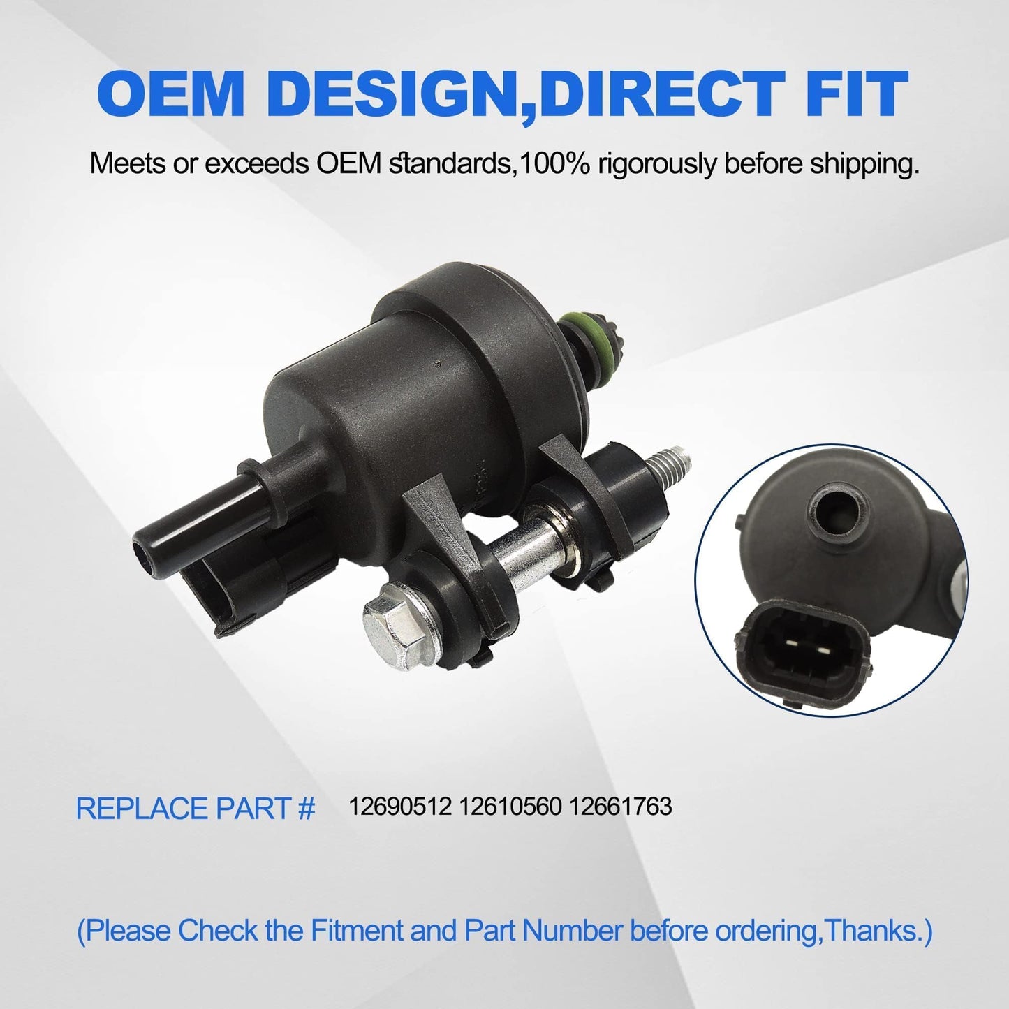 HiSport 12690512 Vapor Canister Purge Valve Solenoid - Compatible with Chevrolet Colorado Equinox Impala Traverse Buick LaCrosse Enclave Cadillac SRX XTS GMC Terrain Acadia Canyon