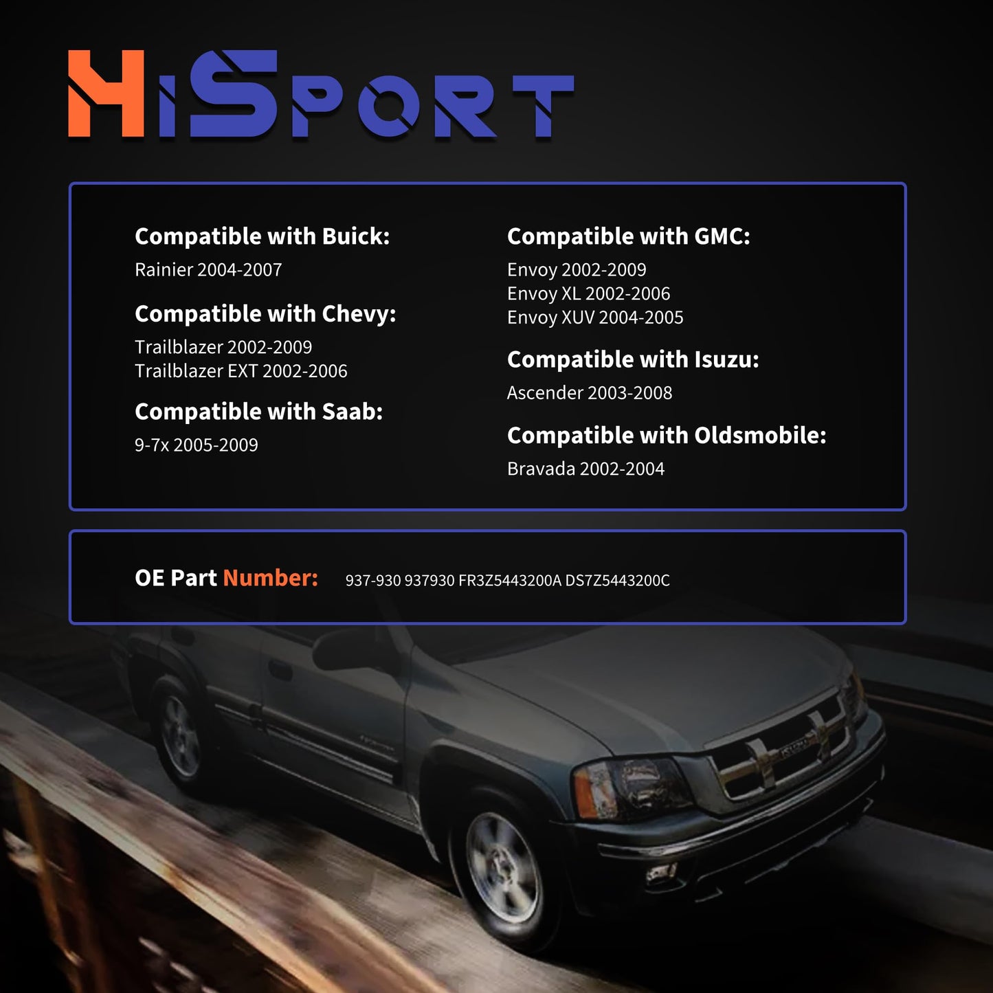 HiSport 15110511 Rear Trunk Door Latch - Compatible with Buick Rainier Chevy Trailblazer EXT GMC Envoy XL Envoy XUV Isuzu Ascender Oldsmobile Bravada Saab 9-7x 2002-2009 - Replace 931-298 15159269