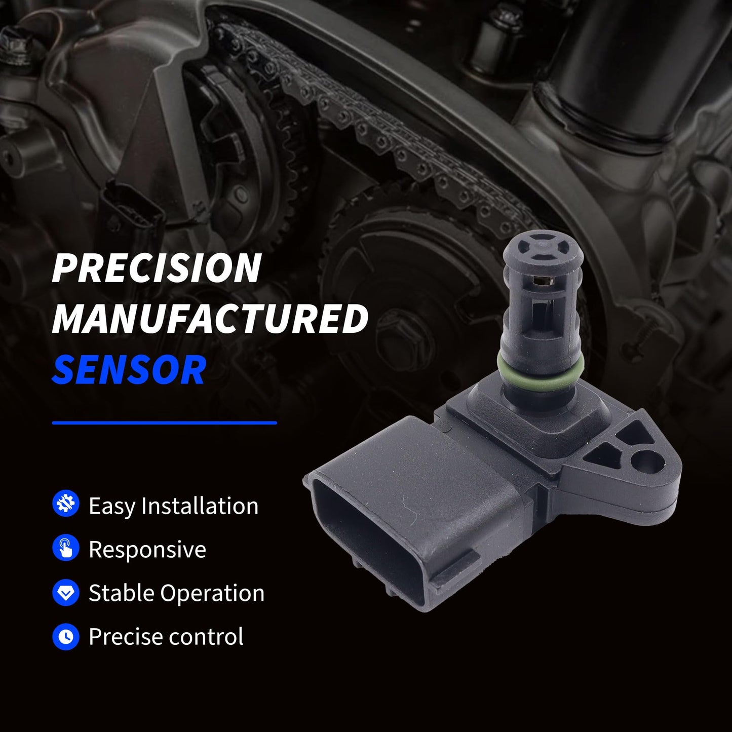 HiSport MAP Manifold Absolute Pressure Sensor - Compatible with Dodge Ram Replaces 5WK96801 2897333 4921322 4903286