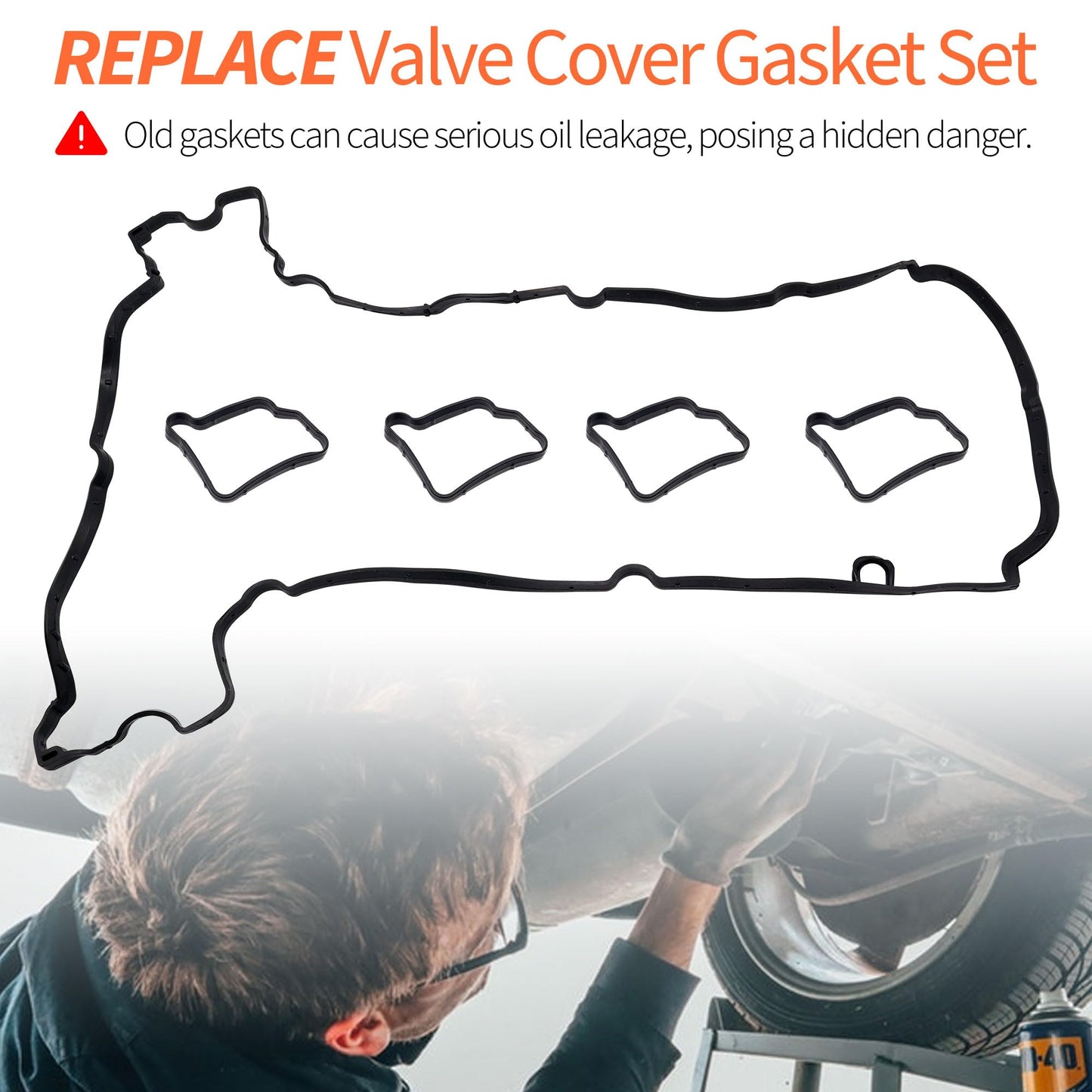 HiSport Valve Cover Gasket Seal 2710161221 - Compatible with Mercedes-Benz C180 2011-2012 C200 2010-2014 C250 2012-2015 E200 2012-2013 E250 2011-2015 SLK200 2012-2016 SLK250 2012-2015 1.8L