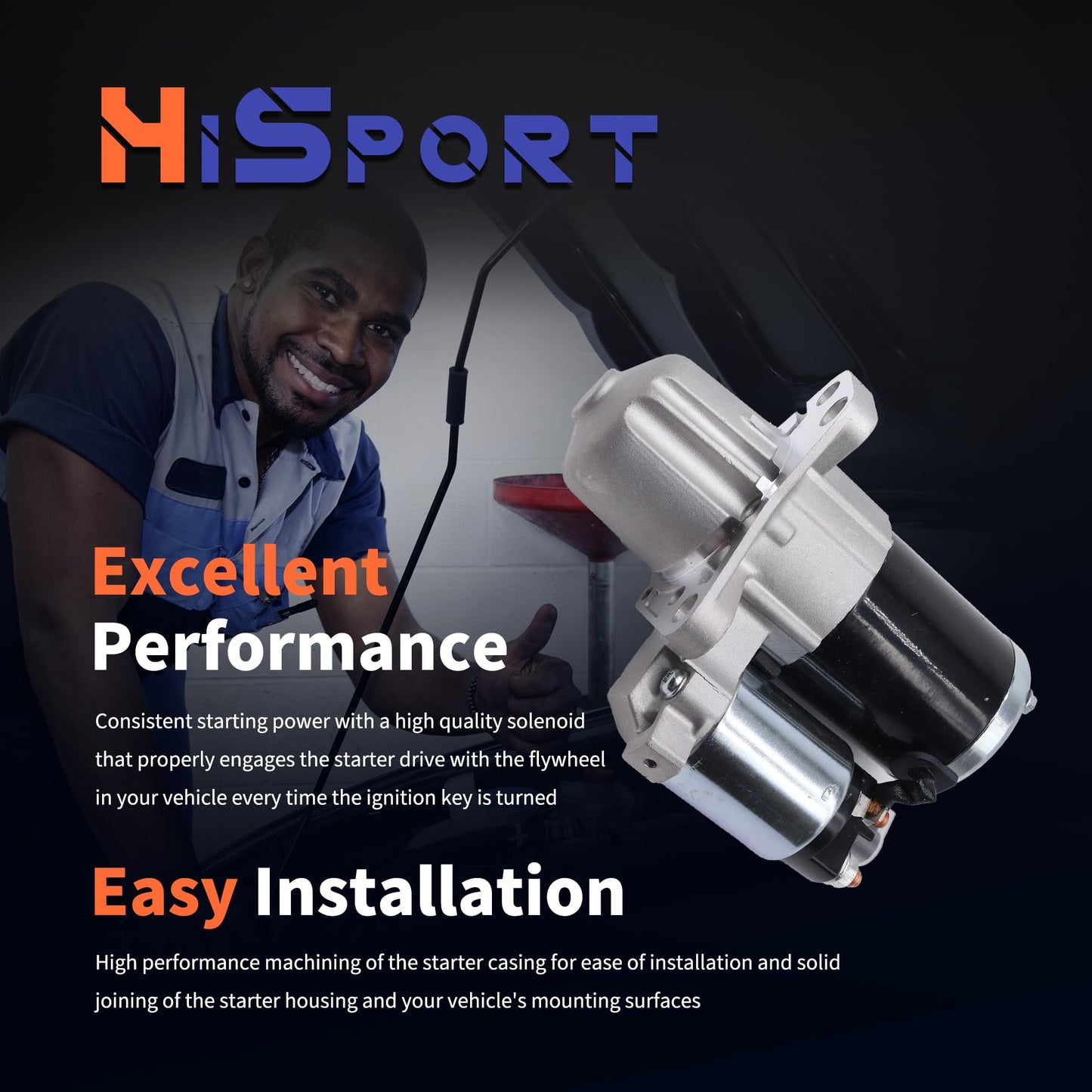 HiSport New Starter Motor 12645298 17986N - Compatible with Buick Cadillac Chevy GMC Pontiac Saturn Suzuki Malibu Traverse Acadia Limited Canyon Terrain G6 Torrent Aura Outlook Vue XL-7 2006-2019
